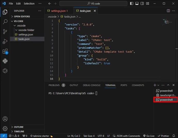 Как да стартирате код в терминал във VS Code