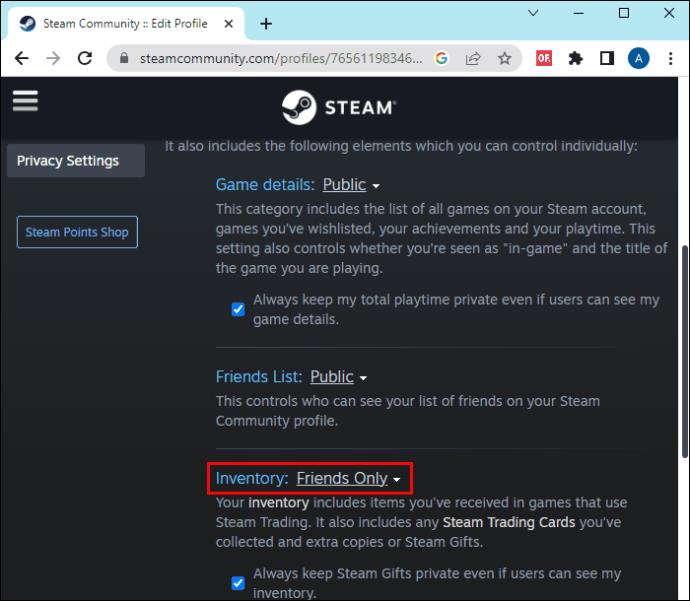 Jak zveřejnit inventář ve službě Steam