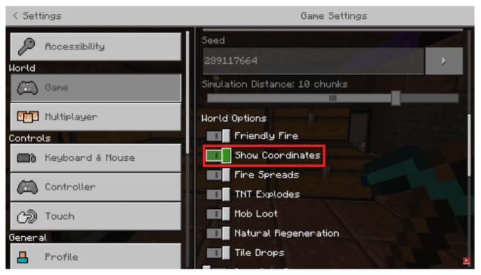 Kako vidjeti koordinate u Minecraftu