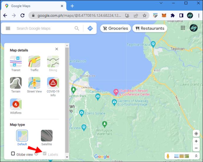 Tarrojen poistaminen käytöstä Google Mapsissa