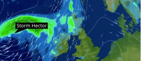 Vreme Združenega kraljestva: Met Office opozarja, da se nevihta Hector odpravlja proti Združenemu kraljestvu. Toda od kod prihajajo imena neviht?