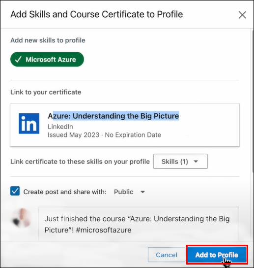 Kaip pridėti sertifikatą „LinkedIn“.