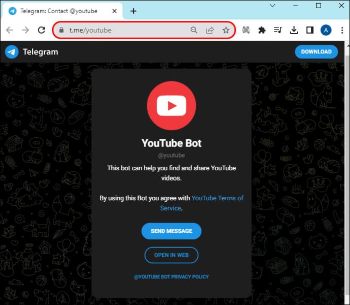 Telegram YouTube lejupielādētāji