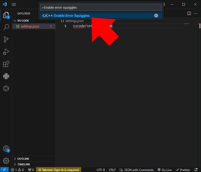 Πώς να ενεργοποιήσετε τα Error Squiggles σε VS Code