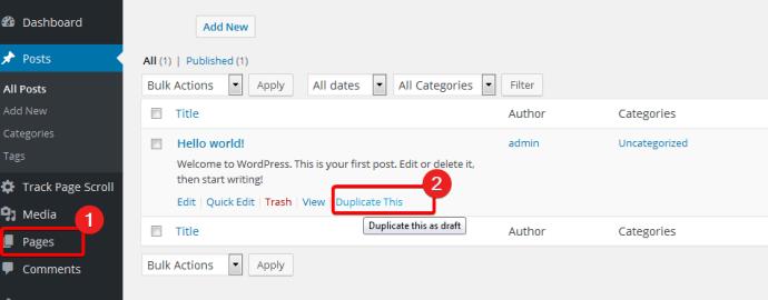 WordPress: Kako kopirati stran