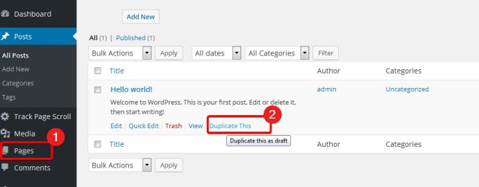 WordPress: Kako kopirati stranicu