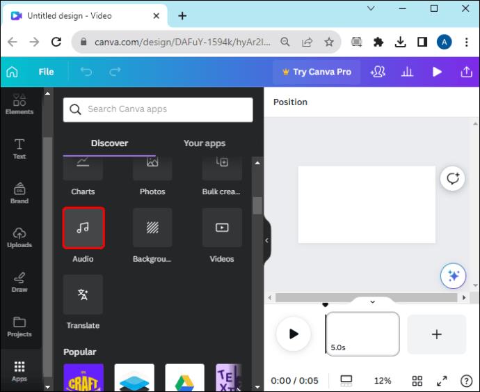 Canva: Jak přidat hudbu do videa