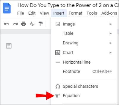 Как да въвеждате експоненти на Chromebook
