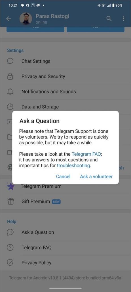 Telegram: Korjaa "Voit lähettää viestejä vain keskinäisille yhteyshenkilöille" -virhe