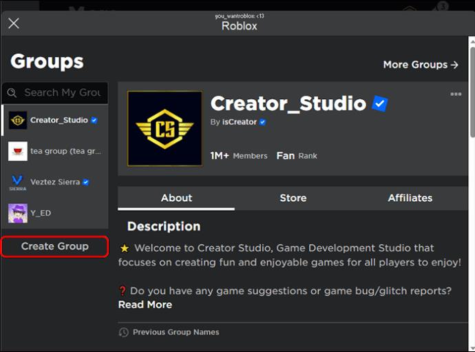 Jak vytvořit skupinu v Robloxu
