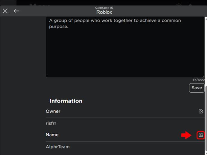 Kako spremeniti ime skupine v Robloxu