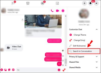 Kā meklēt ziņojumos pakalpojumā Facebook Messenger