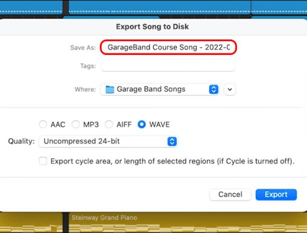 Hvordan eksportere til MP3 i Garageband