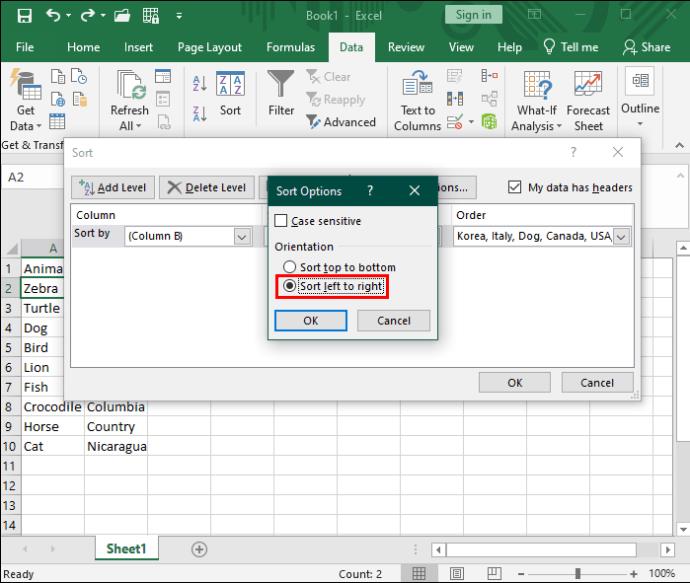 Как да сортирате в Excel