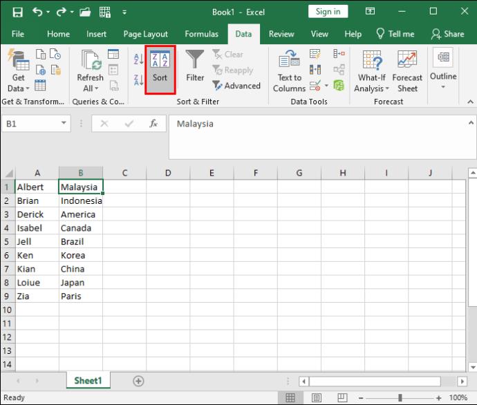Jak abecedně v Excelu