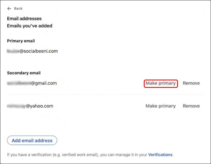 Kako promijeniti primarnu adresu e-pošte na LinkedIn računu