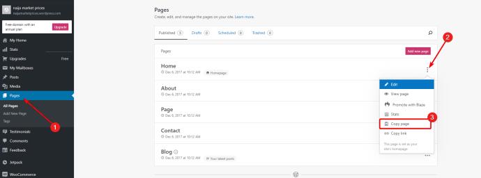 WordPress: Kako kopirati stran