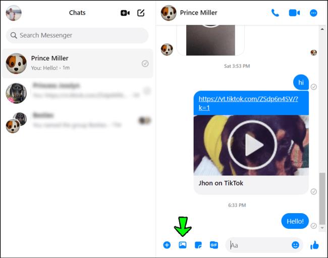 Kako poslati privitke u Facebook Messengeru