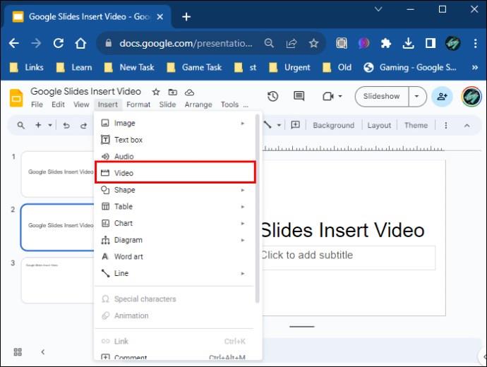 Kako umetnuti video u Google slajdove