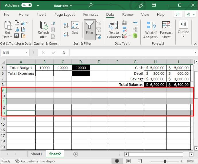 Kā izdzēst tukšās rindas programmā Excel