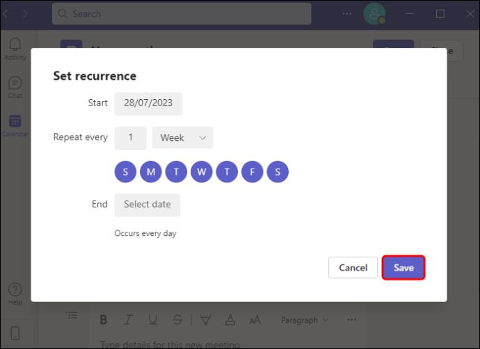 Sådan opretter du et møde i Microsoft Teams