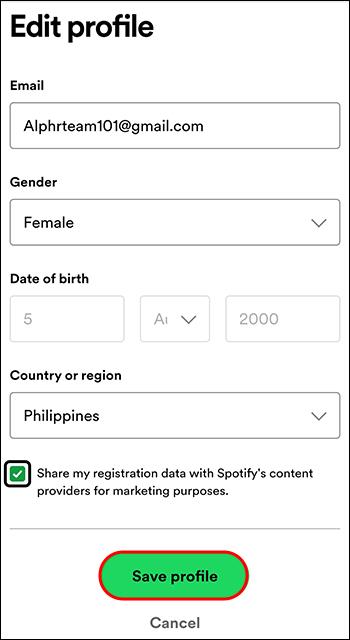 Sådan ændrer du din e-mail i Spotify