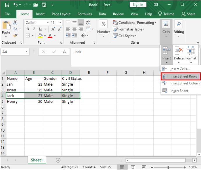 Kā programmā Excel ievietot vairākas rindas