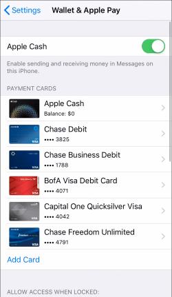 Как да промените картата по подразбиране в Apple Pay