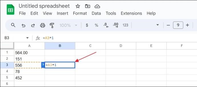 Hvernig á að umbreyta texta í númer í Google Sheets