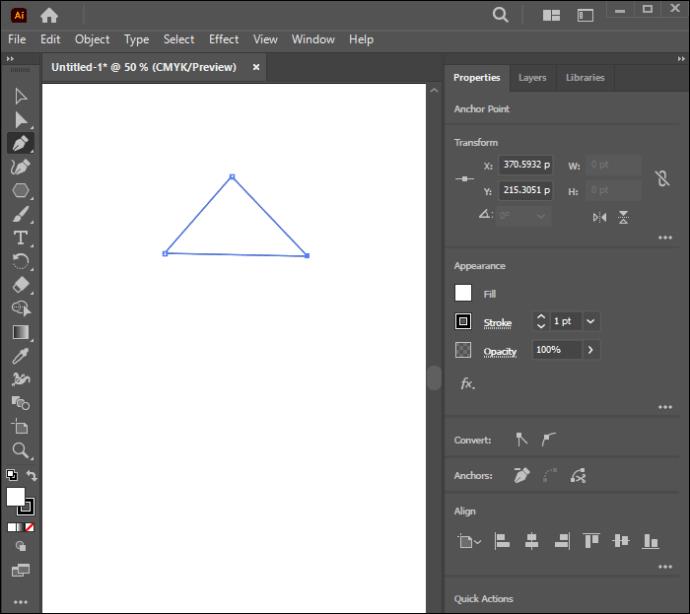 Kako stvoriti trokut u Illustratoru