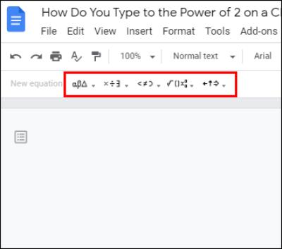 Kā rakstīt eksponentus Chromebook datorā