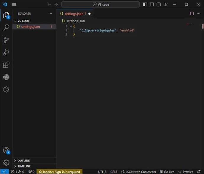 Πώς να ενεργοποιήσετε τα Error Squiggles σε VS Code