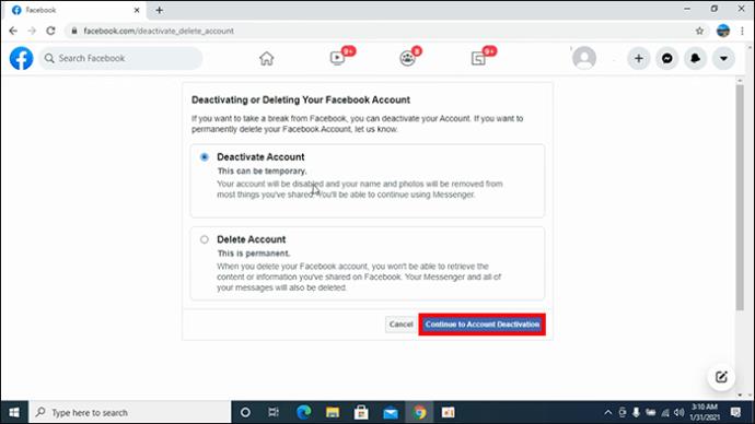 Как да деактивирате акаунта си във Facebook