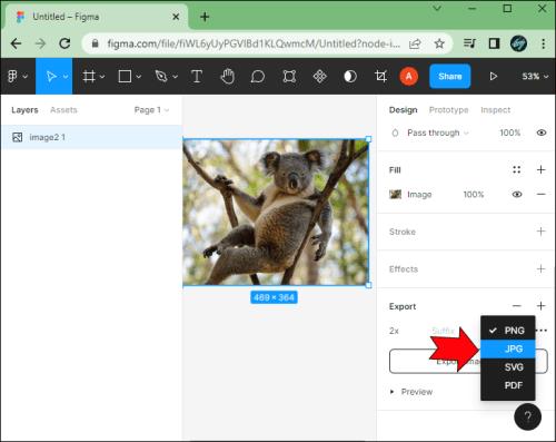 Kako izvoziti v PNG v Figmi