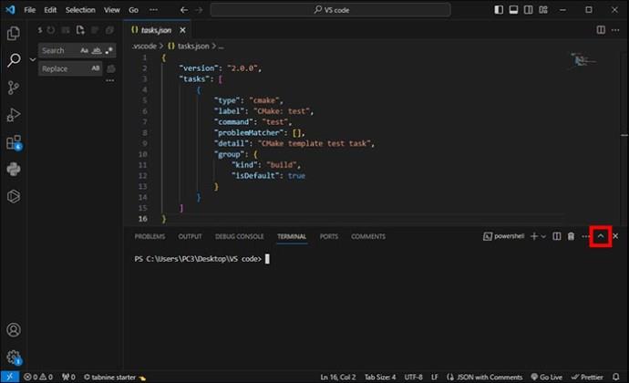 Как да стартирате код в терминал във VS Code