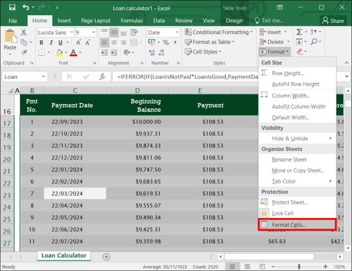 Jak zamknout sloupec v aplikaci Excel