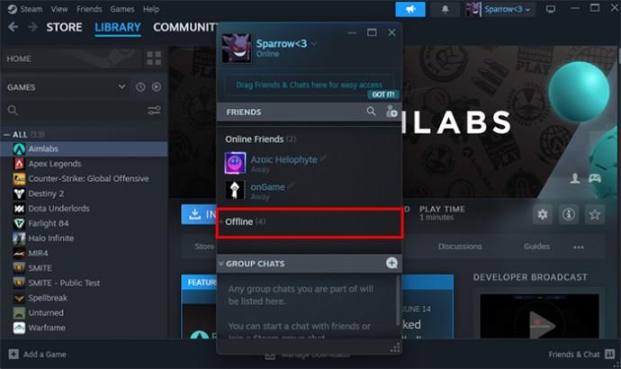 Hvernig á að fela leiki frá vinum í Steam