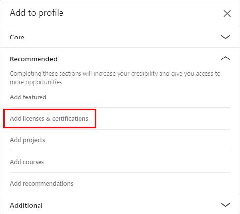 Kā pievienot sertifikātu vietnē LinkedIn