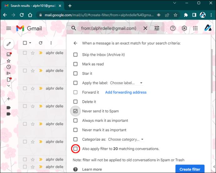 Как да спрете имейлите да отиват в спам в Gmail