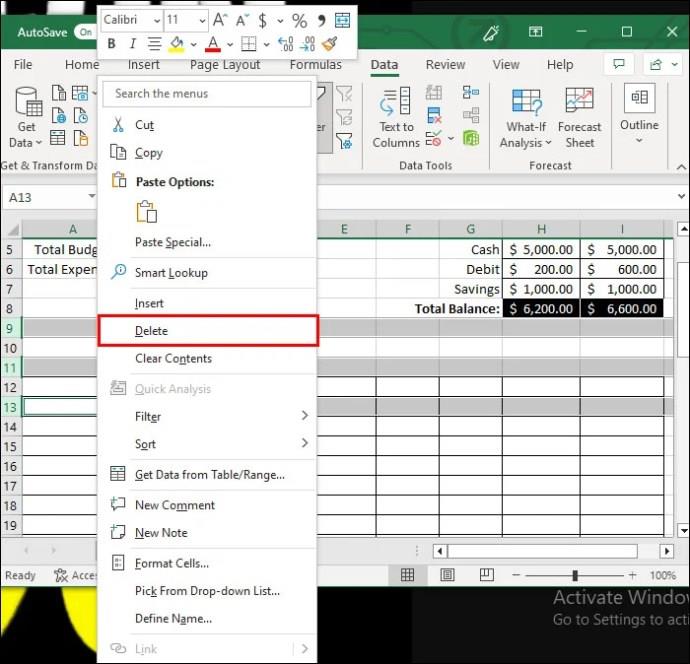 Jak odstranit prázdné řádky v aplikaci Excel