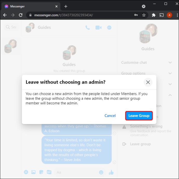 Πώς να φύγετε από μια ομάδα στο Facebook Messenger
