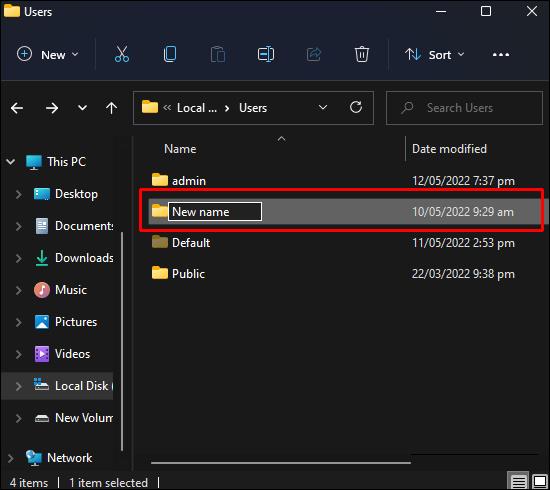 Πώς να μετονομάσετε έναν φάκελο χρήστη στα Windows 11