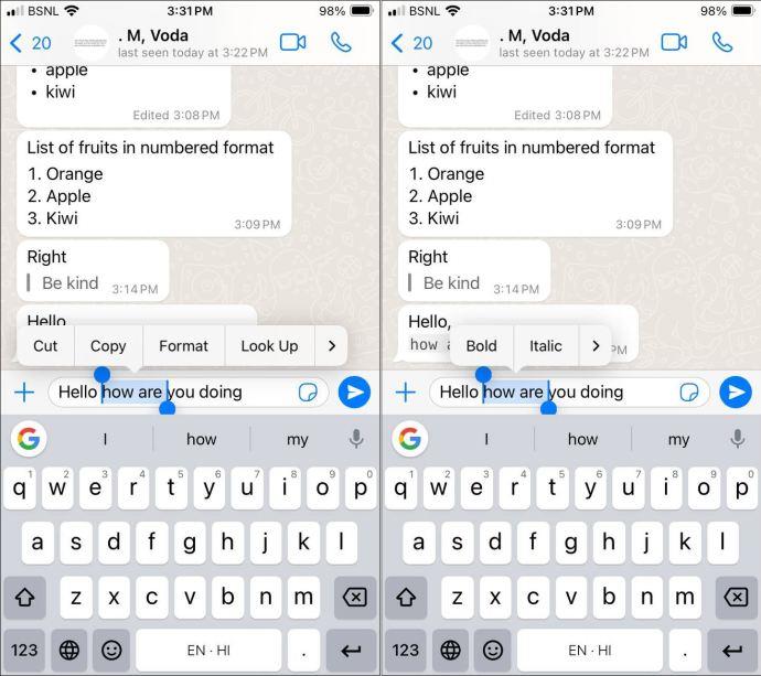 Jak formátovat text v WhatsApp