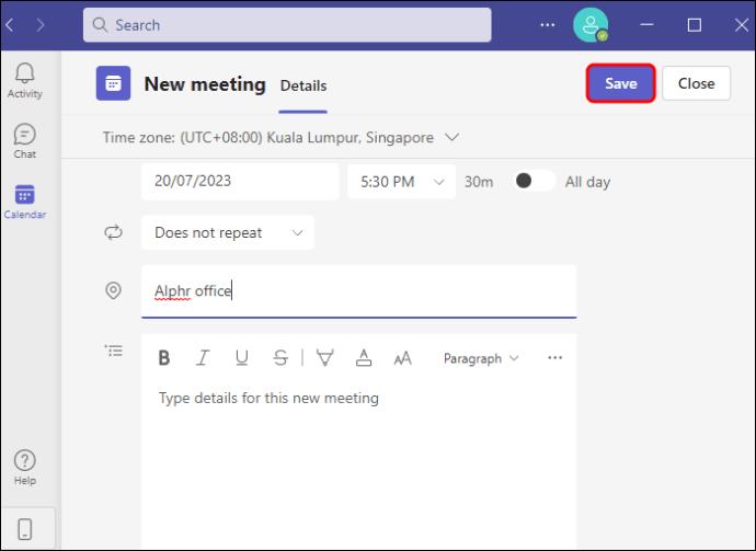 Hur man ställer in ett möte i Microsoft Teams