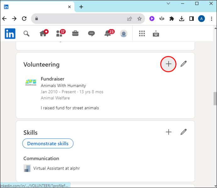 Як додати волонтерський досвід на LinkedIn