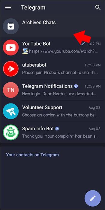 Kaip rasti archyvuotus pokalbius telegramoje