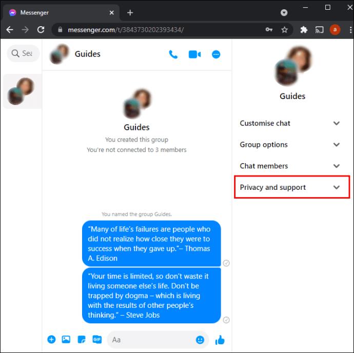Kā atstāt grupu pakalpojumā Facebook Messenger