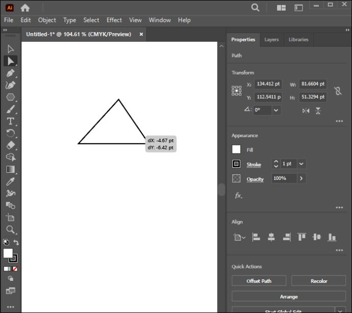 Kako stvoriti trokut u Illustratoru