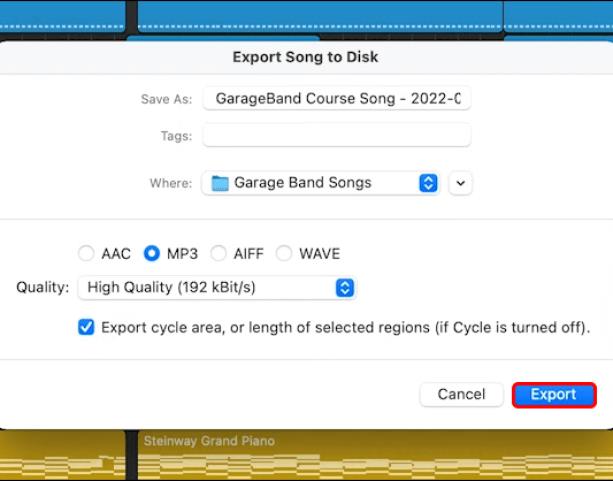 Hvordan eksportere til MP3 i Garageband