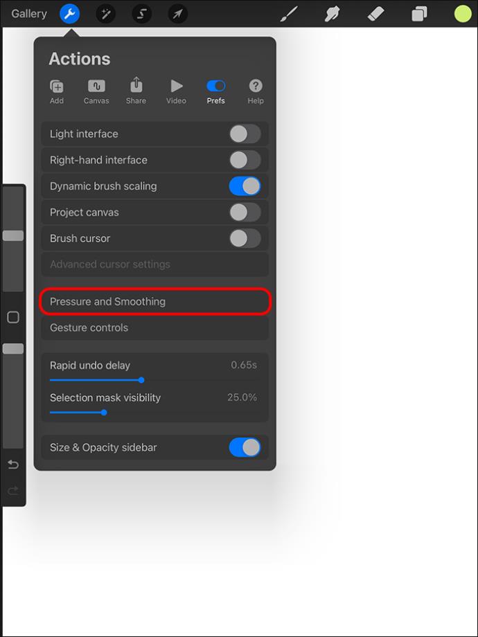 Procreate: Как да изключите чувствителността към натиск